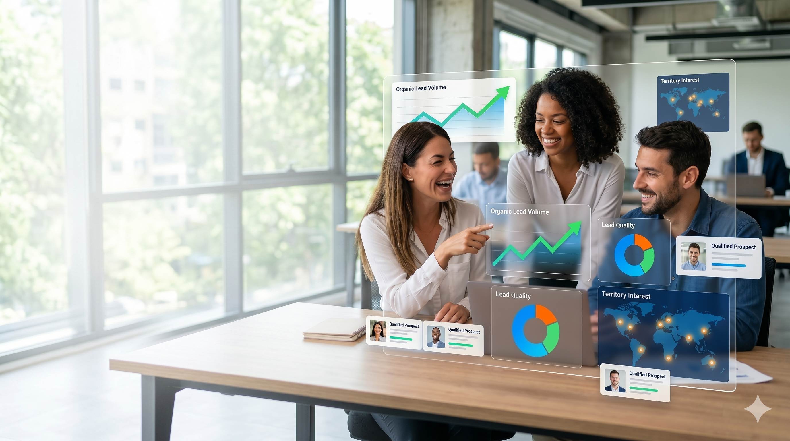 Franchise business professionals in a strategy meeting